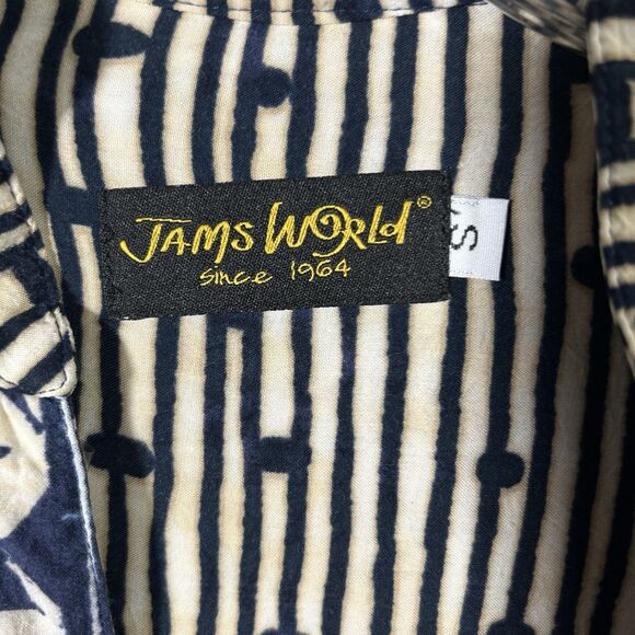 Vintage Jams World Tapa Print Pullover Rayon Tunic Top Sz S Batik Tropical Boho - Picture 15 of 16